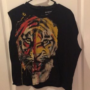Eleven Paris Asymmetrical Tiger Shirt